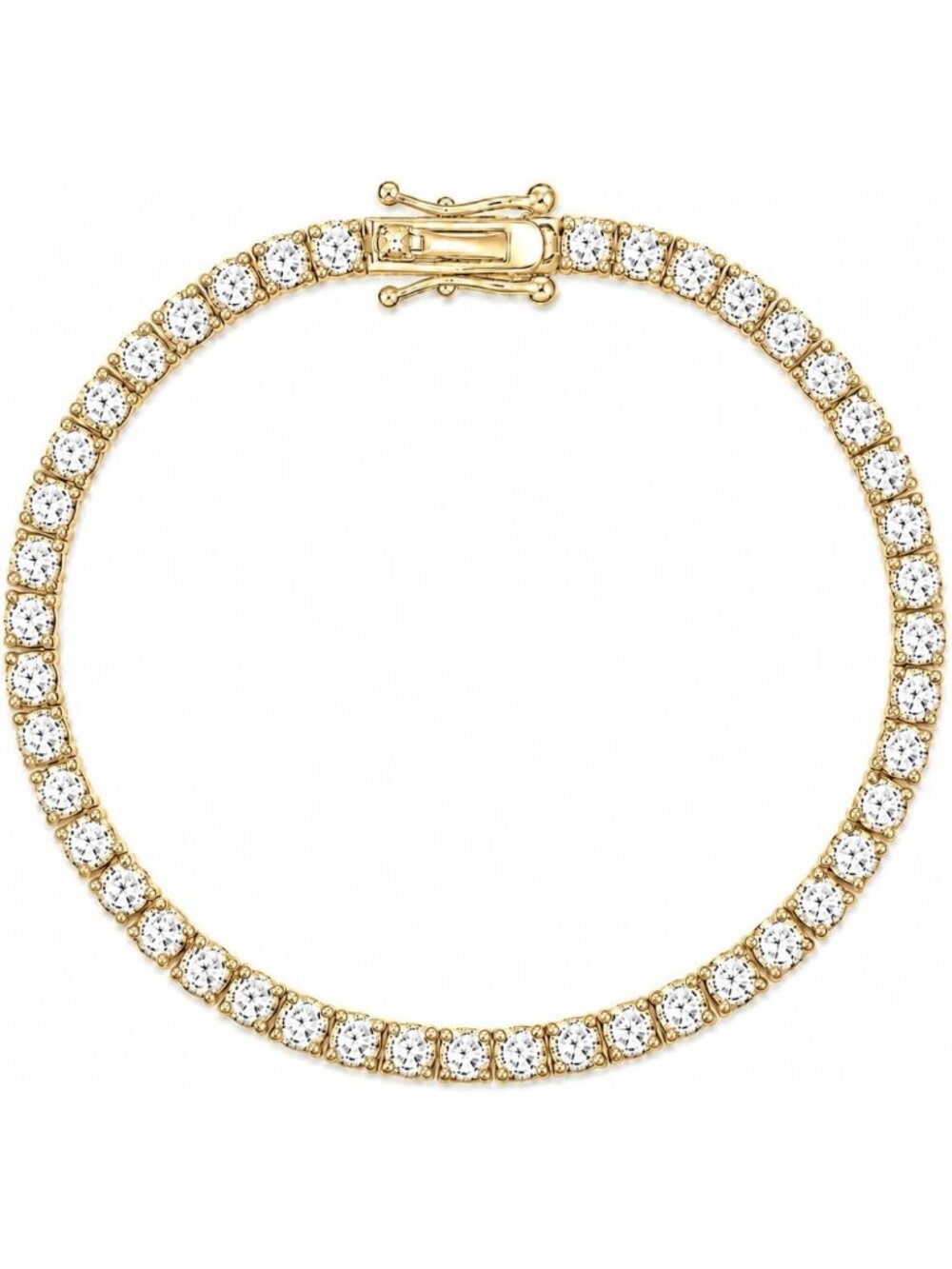 Tennis Bracelets for Women Gold Plated Round Cut CZ
